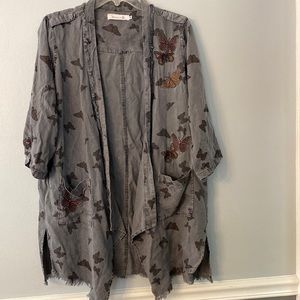 Cute butterfly chambray kimono - boho charm